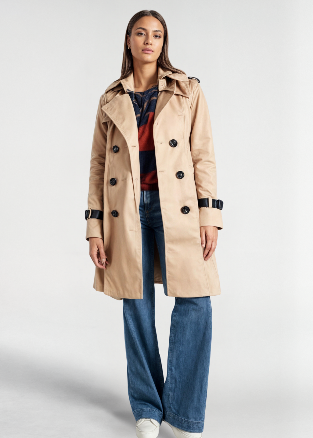 Ragini Trench Coat | Women's Autumn Double-Breasted Trench Coat