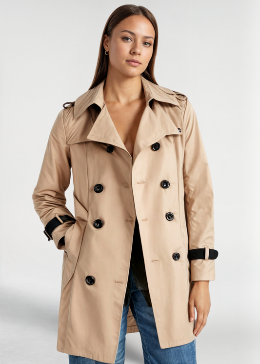 Ragini Trench Coat | Women's Autumn Double-Breasted Trench Coat