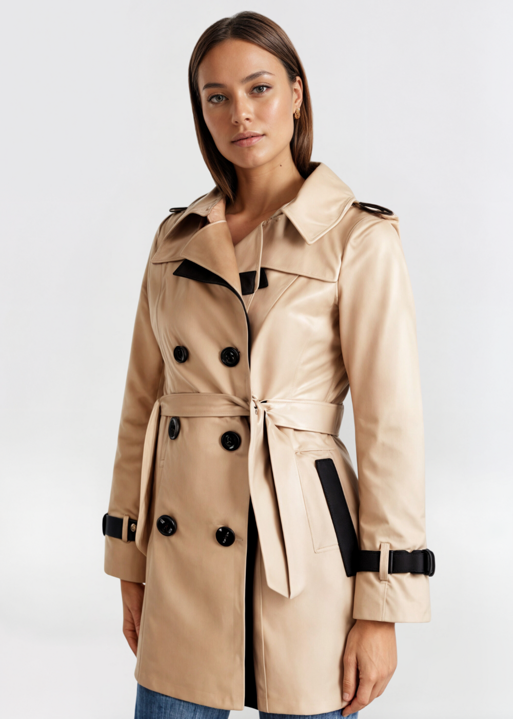 Ragini Trench Coat | Women's Autumn Double-Breasted Trench Coat