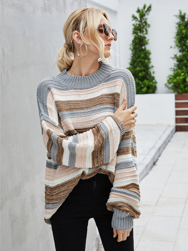 Phelicia Jumper | Women's Autumn Loose Fit Longer Length Stripe Knit Jumper