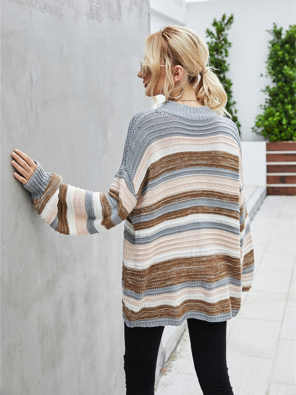 Phelicia Jumper | Women's Autumn Loose Fit Longer Length Stripe Knit Jumper