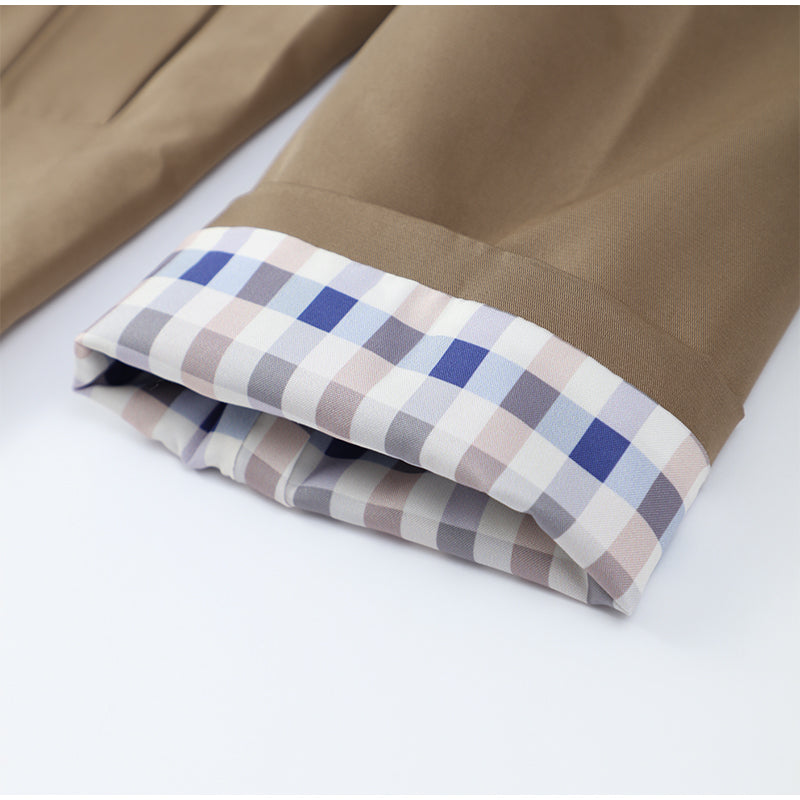 Tanaya Coat | Autumn Plaid-Lined Long Trench Coat
