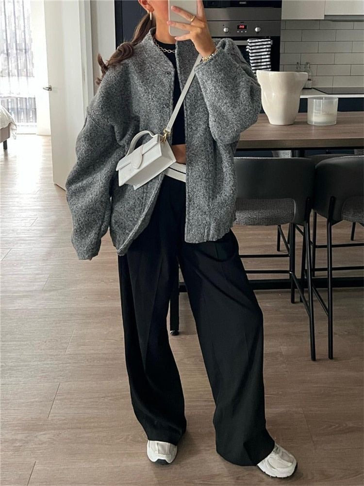 Ula Jacket | Autumn Oversized Wool-Blend Jacket