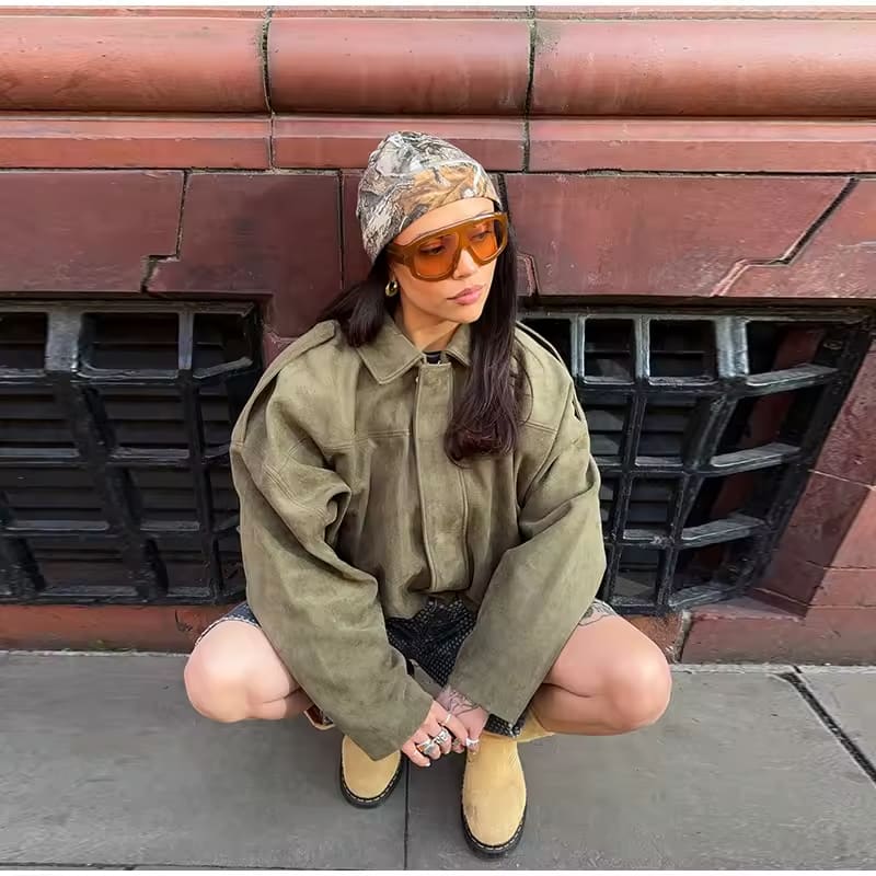 Samaya Jacket | Autumn Suede Zipped Casual Jacket