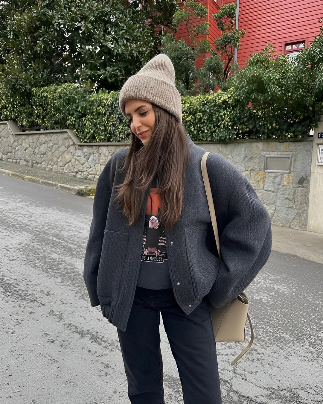 Tammie Jacket | Autumn Oversized Wool Bomber Jacket