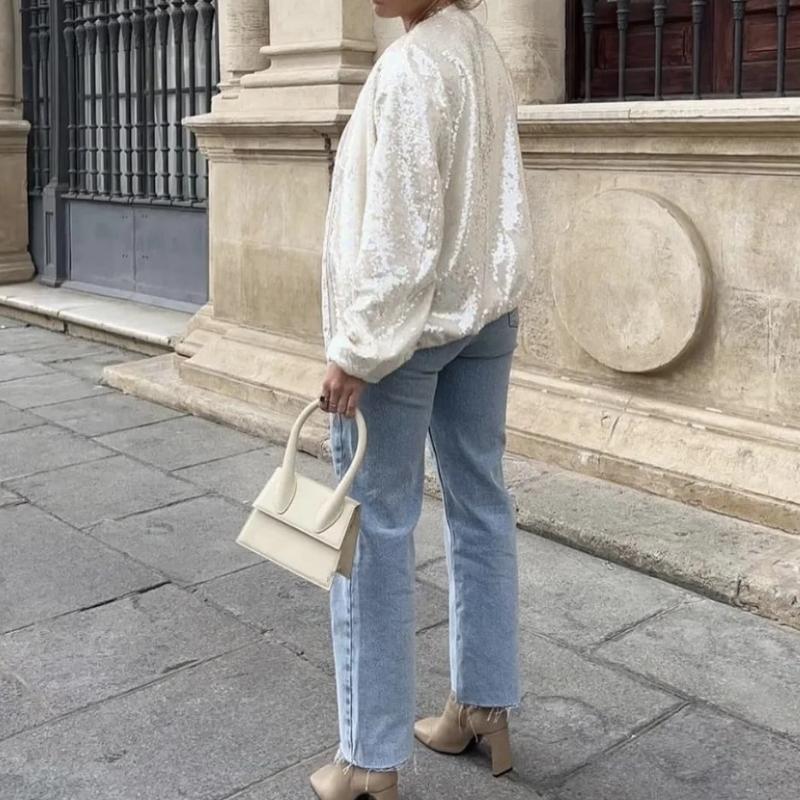 Ulanda Jacket | Autumn Sequin Bomber Jacket