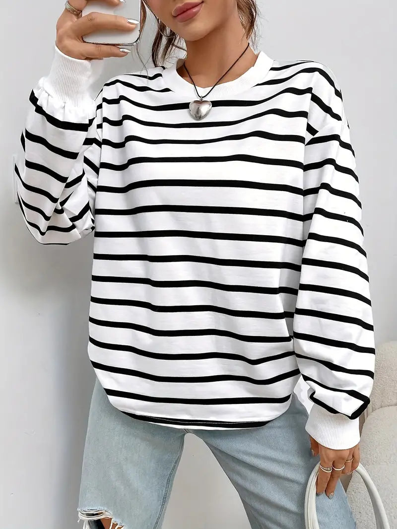 Xayla Sweatshirt | Women’s Winter Striped Casual Pullover