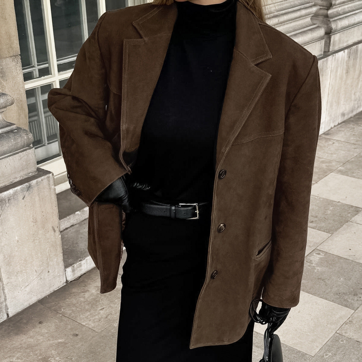 Tamra Blazer | Autumn Suede Tailored Blazer