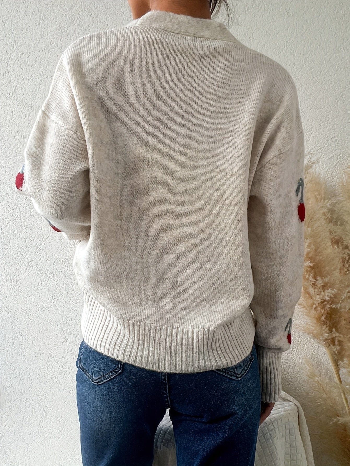 Xharlene Cardigan | Women’s Winter Cherry Knitted Cardigan