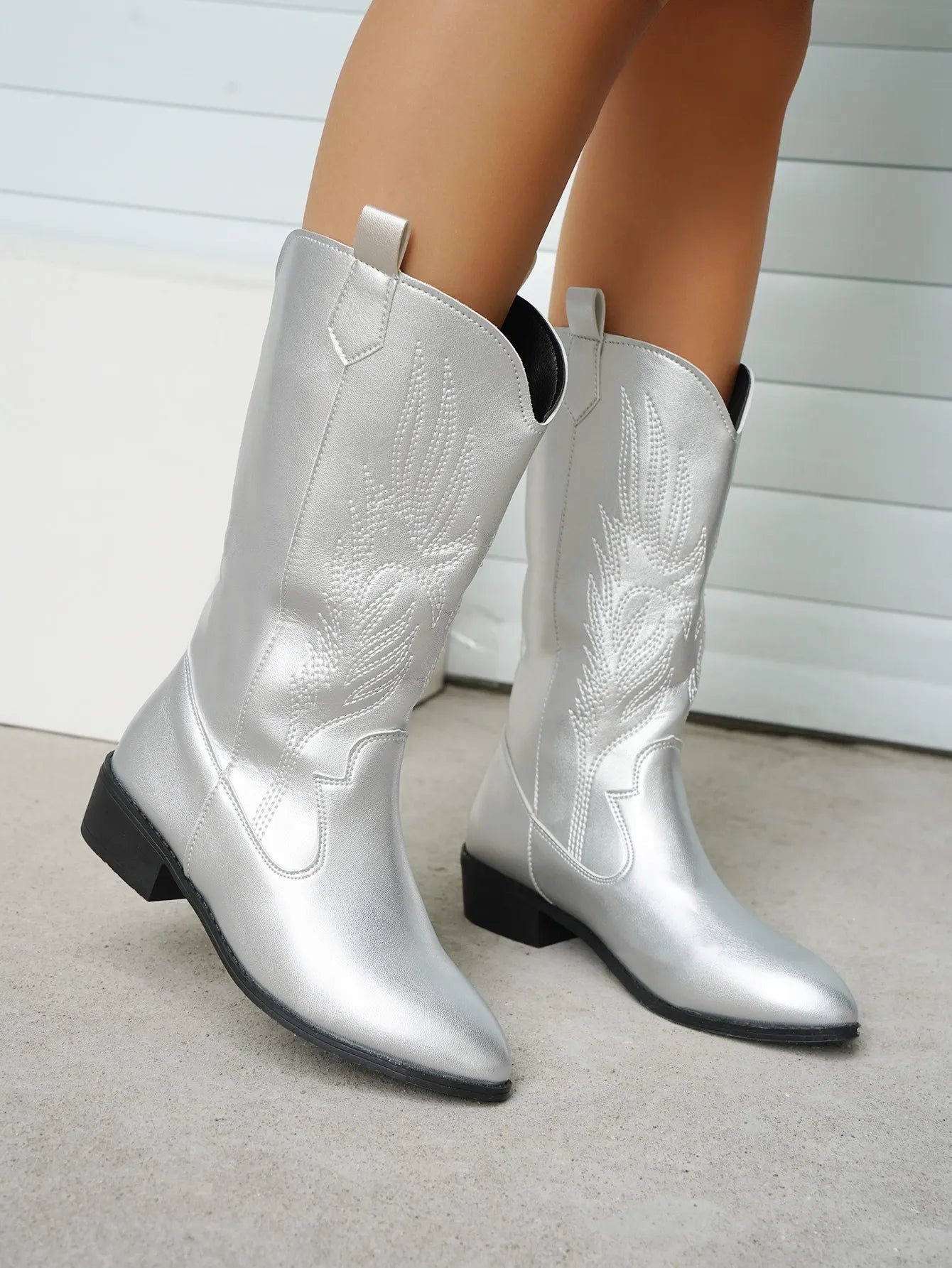 Oriel Boots | Women's PU Leather Cowboy Boots with Soft Lining