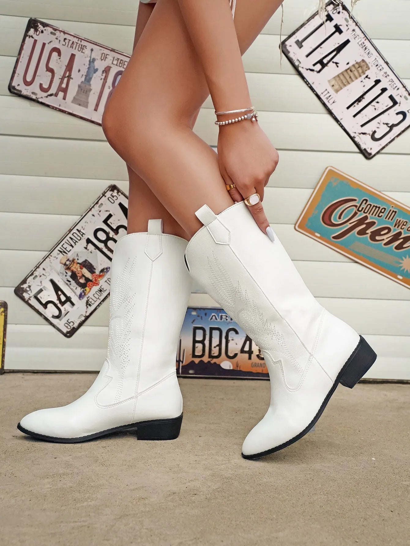 Oriel Boots | Women's PU Leather Cowboy Boots with Soft Lining