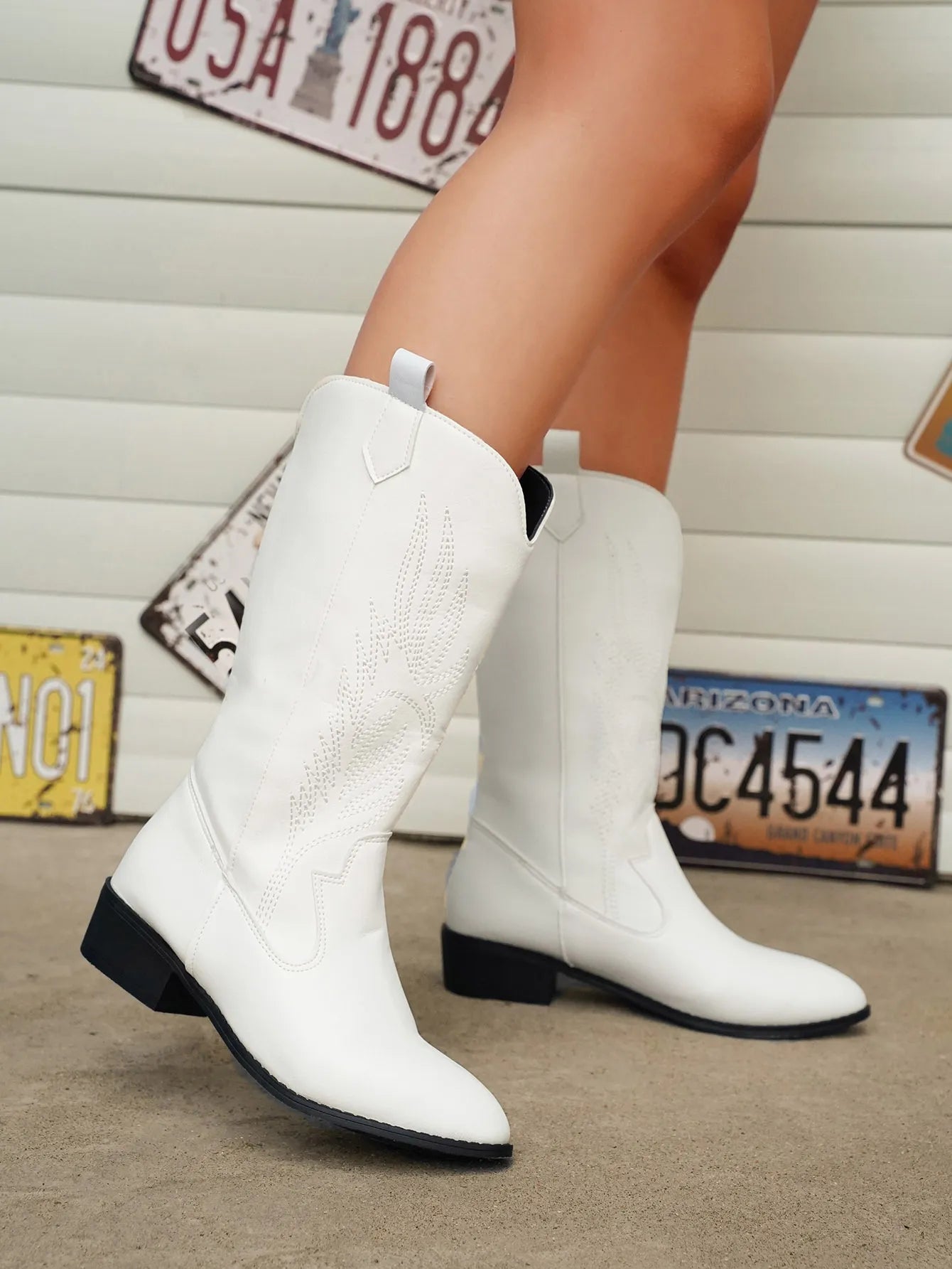 Oriel Boots | Women's PU Leather Cowboy Boots with Soft Lining