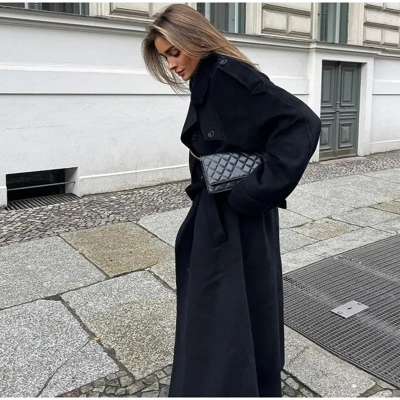 Saskia Coat | Winter Oversized Wool Trench Coat