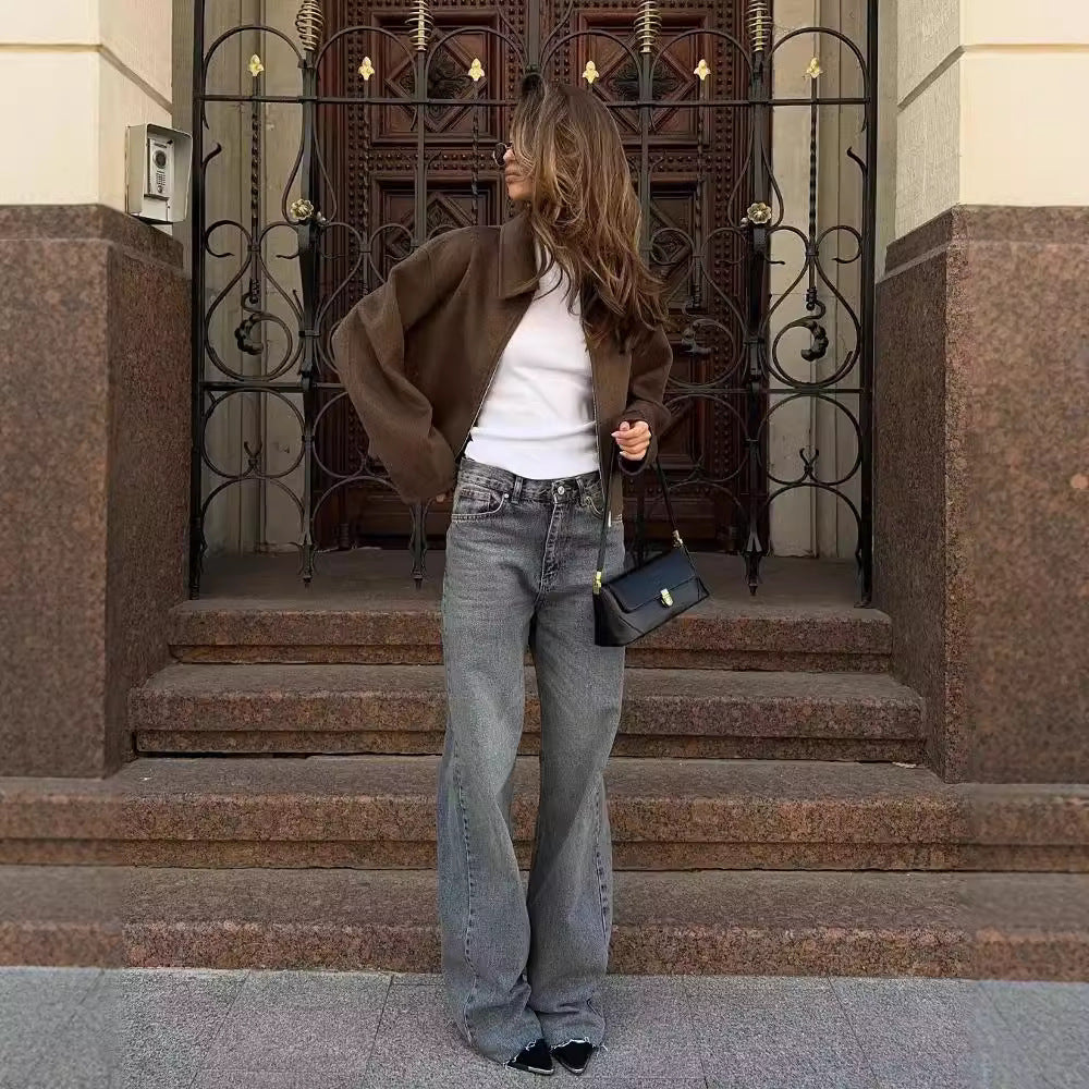 Tahlea Jacket | Autumn Cropped Button-Up Jacket