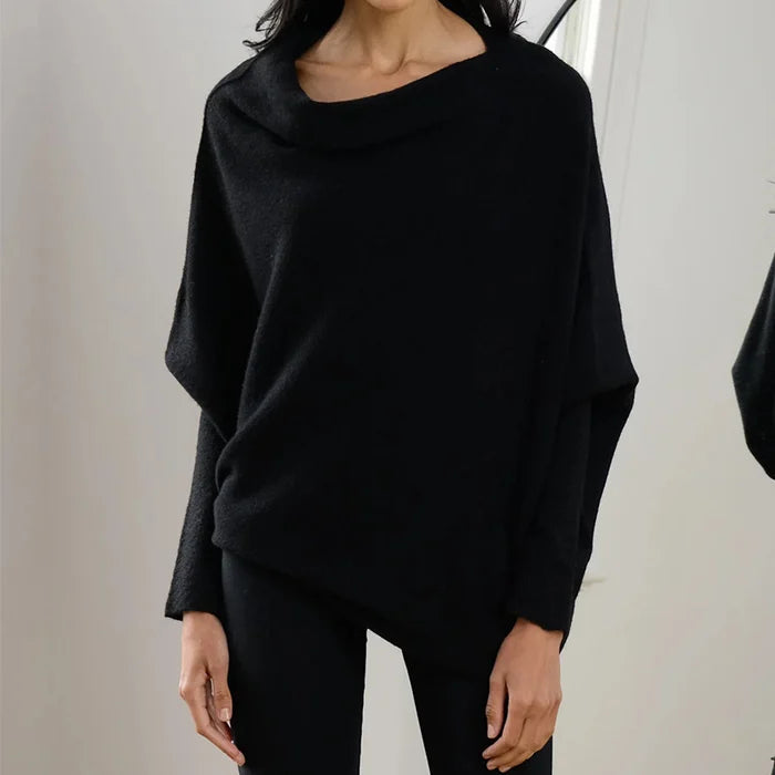 Gladys Sweater | Asymmetric Draped Off-Shoulder Jumper