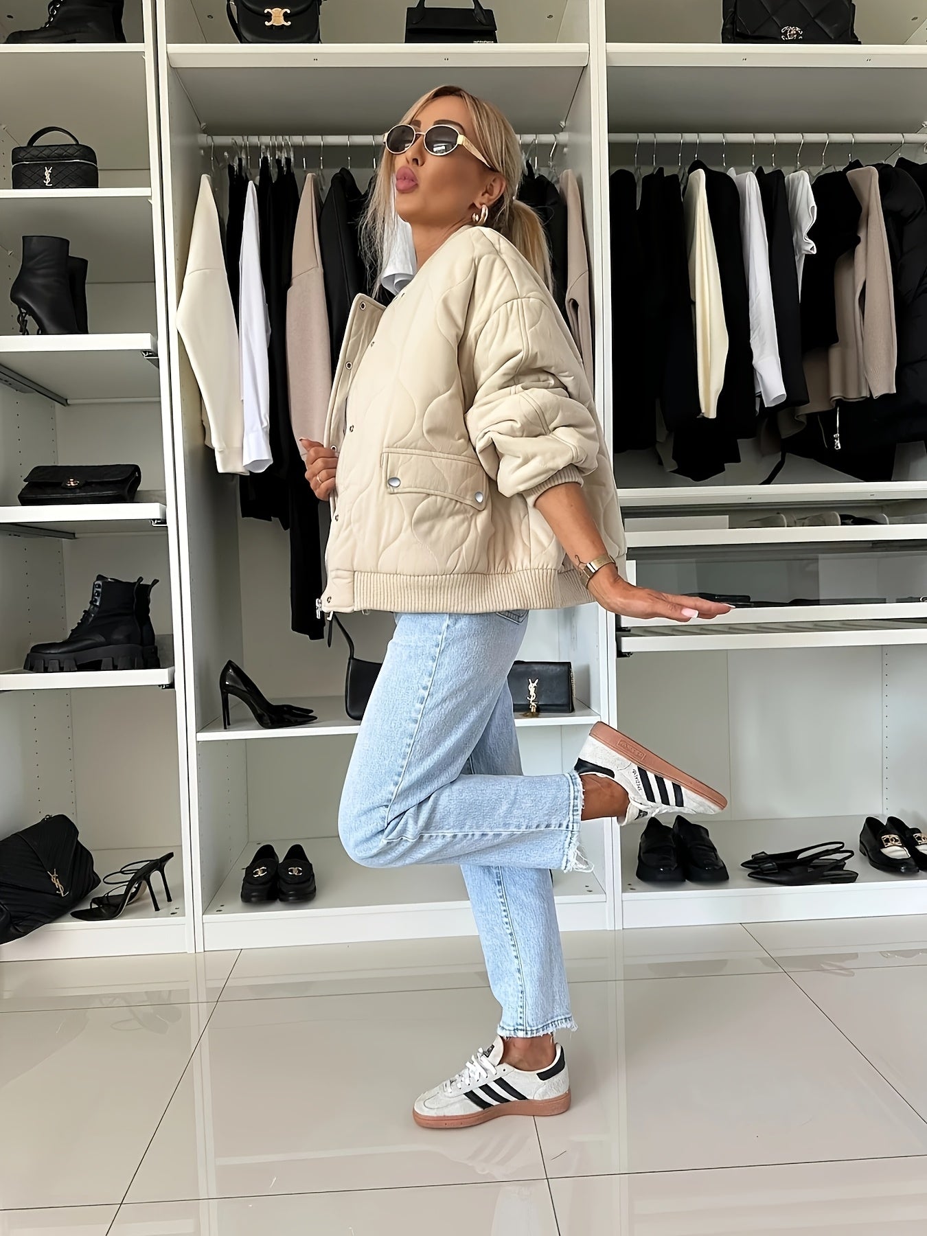 Tahmina Jacket | Autumn Quilted Casual Bomber Jacket