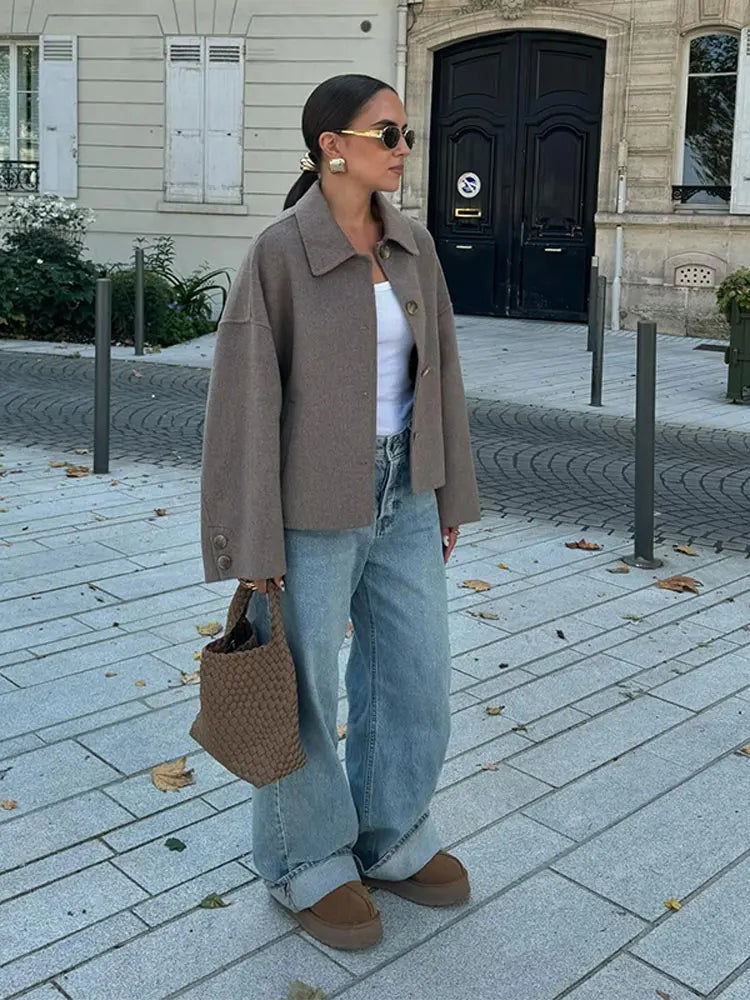 Taila Jacket | Autumn Cropped Button-Up Jacket