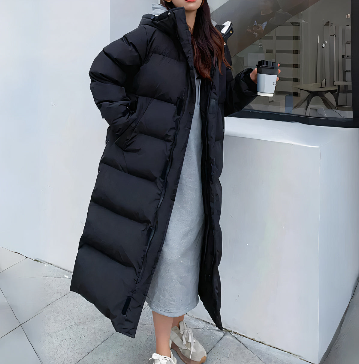 Senara Coat | Winter Long Puffer Coat with Hood