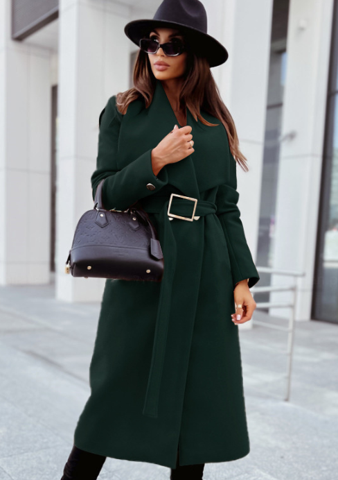 Teyah Coat | Autumn Belted Elegance Coat