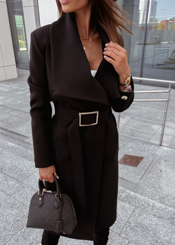 Teyah Coat | Autumn Belted Elegance Coat