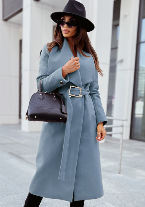 Teyah Coat | Autumn Belted Elegance Coat