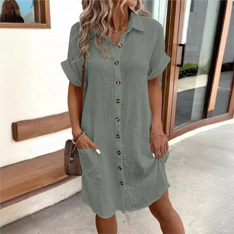 Wallis Dress | Women's Summer Button-Up Dress with Pockets