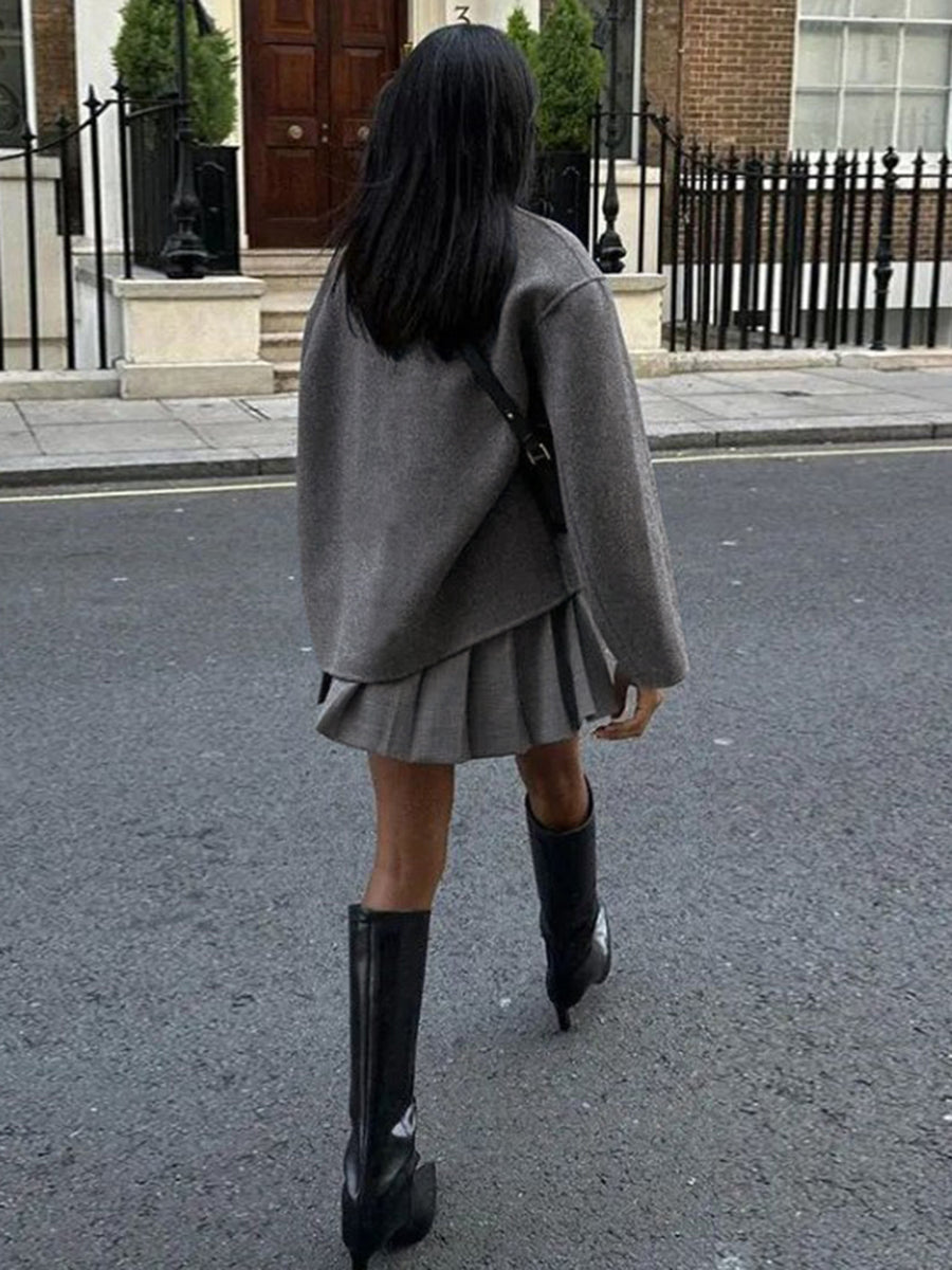 Ulaura Coat | Autumn Double-Breasted Wool Coat