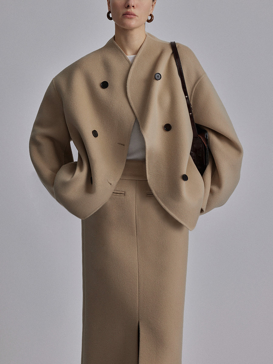 Ulaura Coat | Autumn Double-Breasted Wool Coat