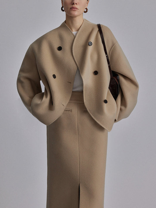 Ulaura Coat | Autumn Double-Breasted Wool Coat