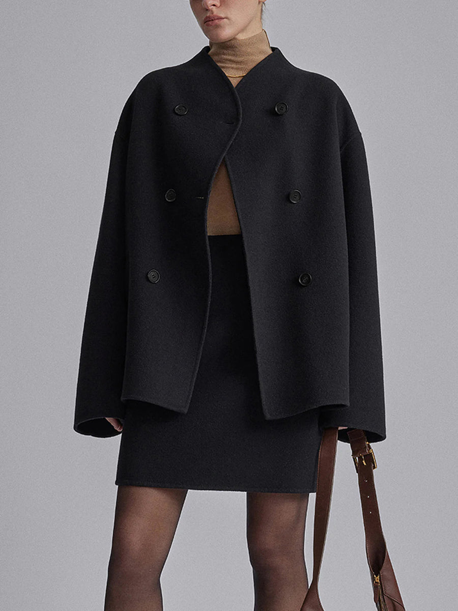 Ulaura Coat | Autumn Double-Breasted Wool Coat