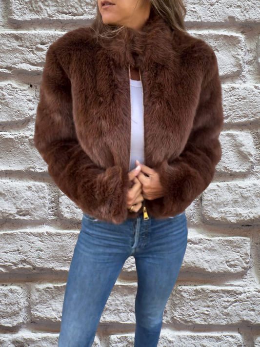 Ulina Jacket | Winter Faux Fur Short Jacket