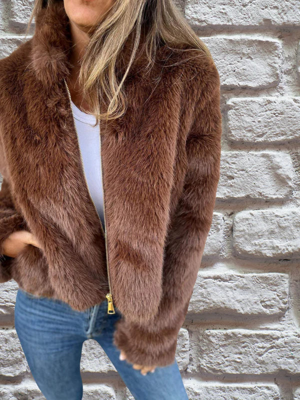Ulina Jacket | Winter Faux Fur Short Jacket