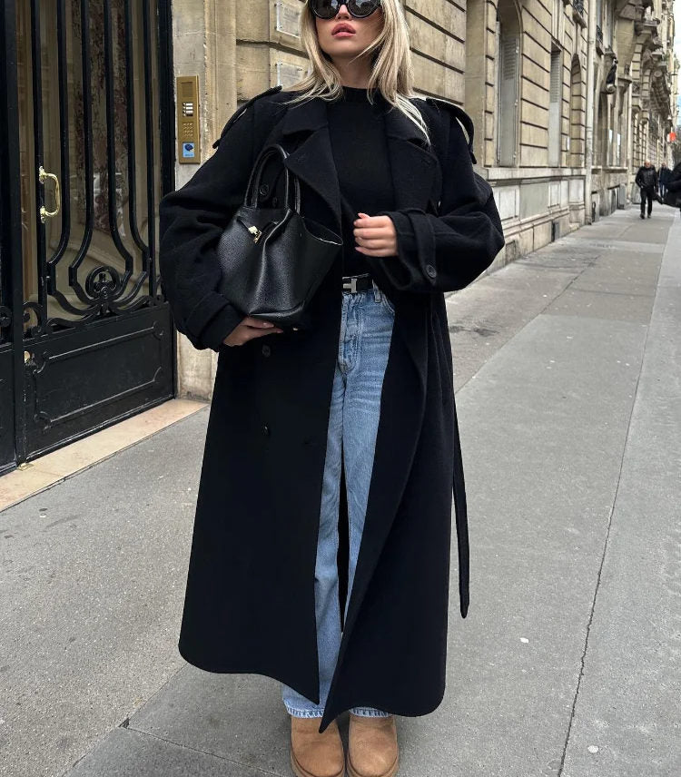 Saskia Coat | Winter Oversized Wool Trench Coat