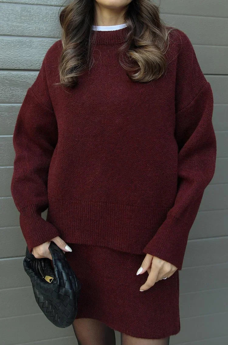 Toby Set | Autumn Knitted Jumper and Skirt Set