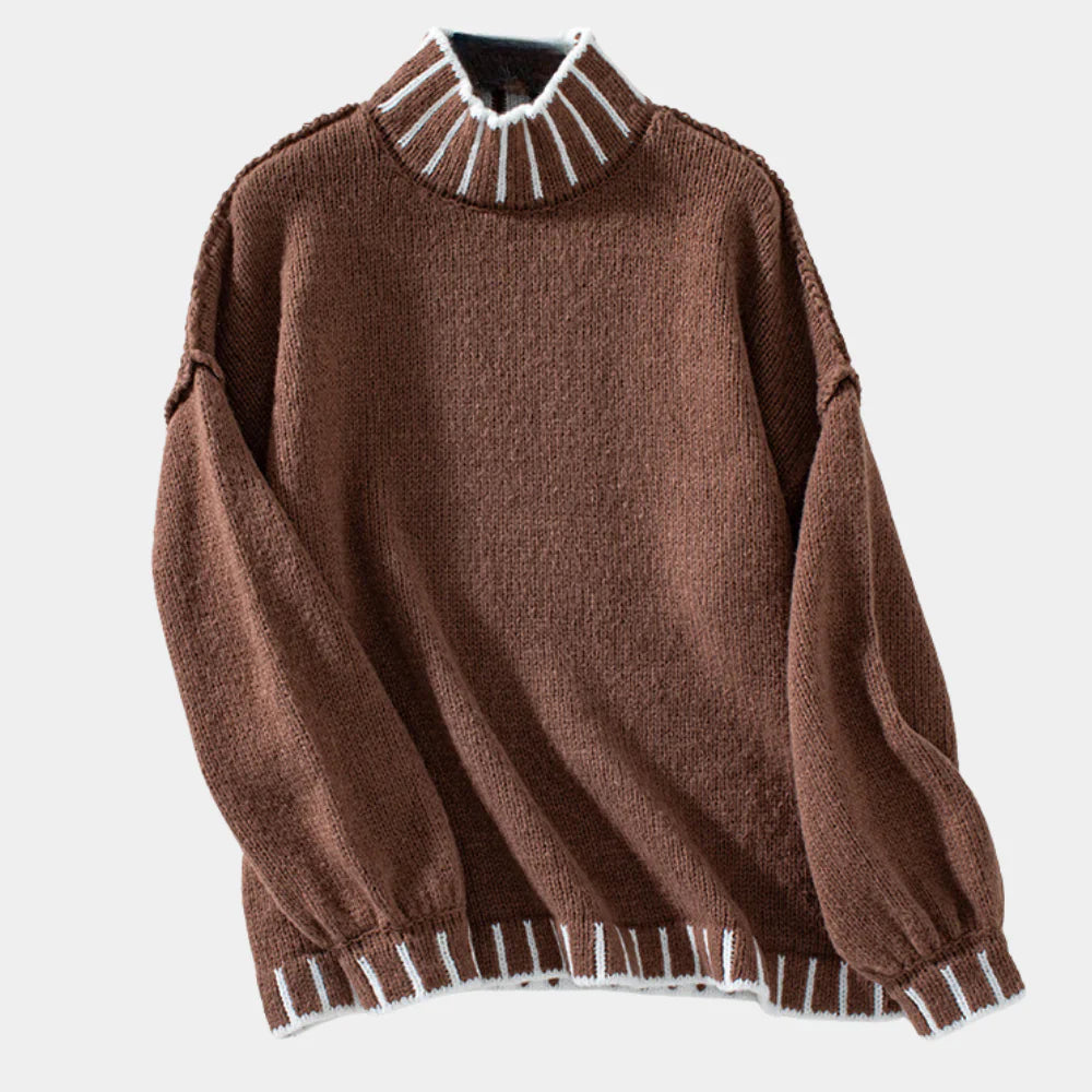 Valaria Jumper | Autumn Striped Turtleneck Knit Jumper