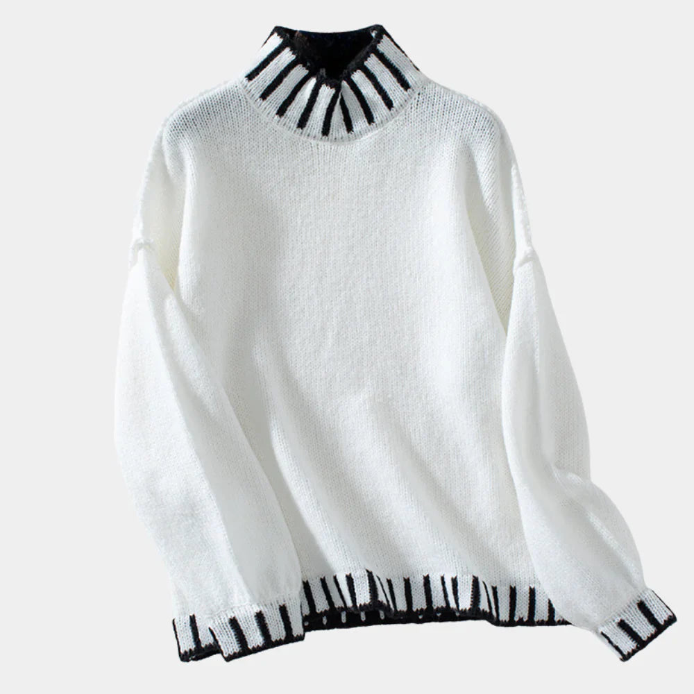 Valaria Jumper | Autumn Striped Turtleneck Knit Jumper