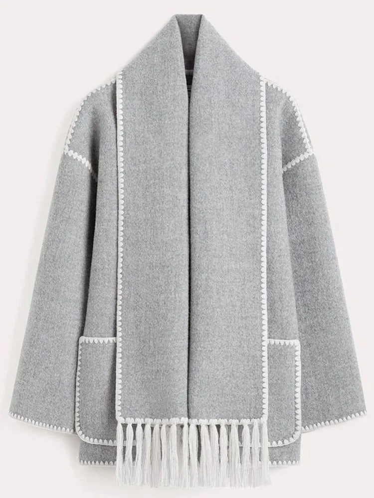 Tabatha Coat | Autumn Fringe Wool Coat
