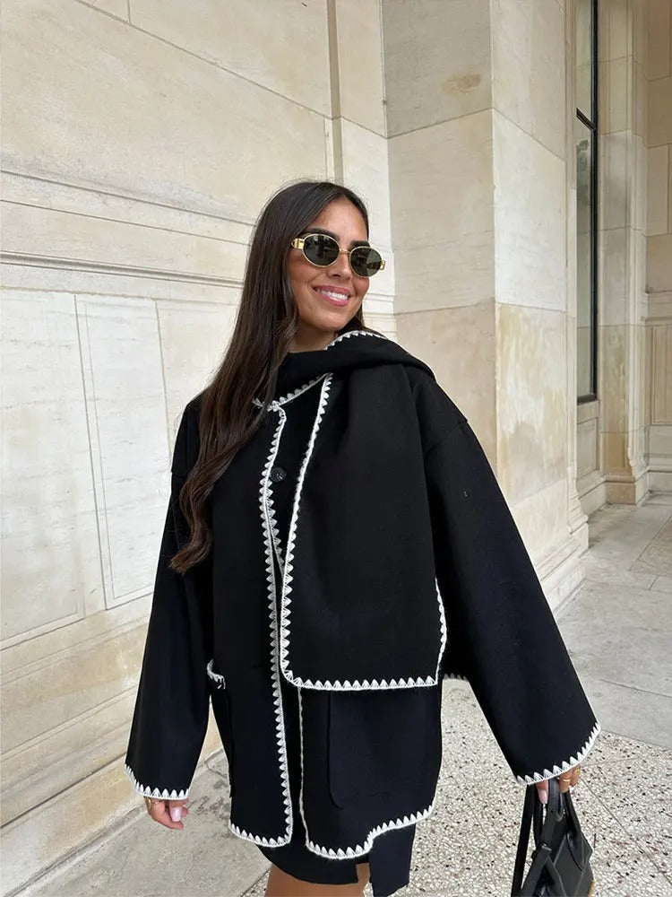 Tabatha Coat | Autumn Fringe Wool Coat