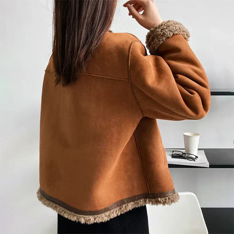 Umbria Jacket | Autumn Shearling Lined Button Jacket