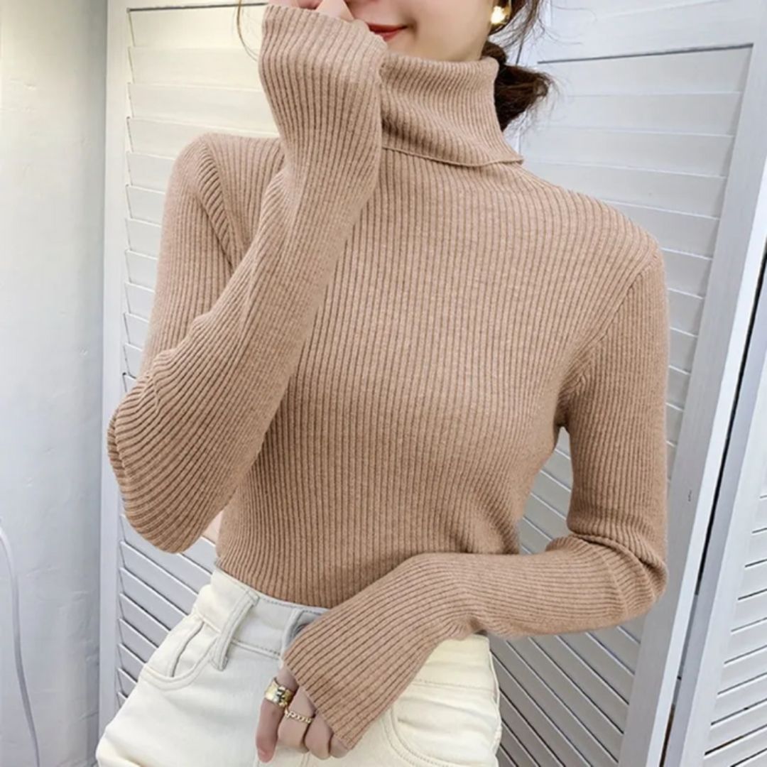 Xaylia Jumper | Women’s Autumn Ribbed Turtleneck Knit Jumper