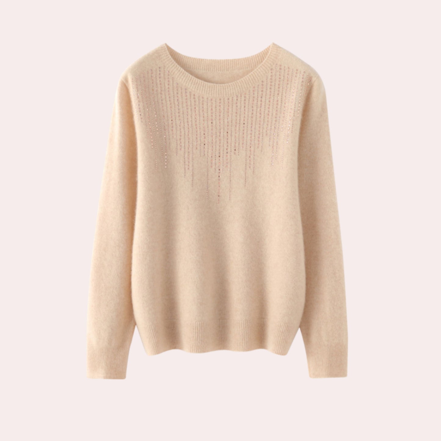 Xelene Jumper | Women’s Winter Soft Knit Jumper with Rhinestone Detail