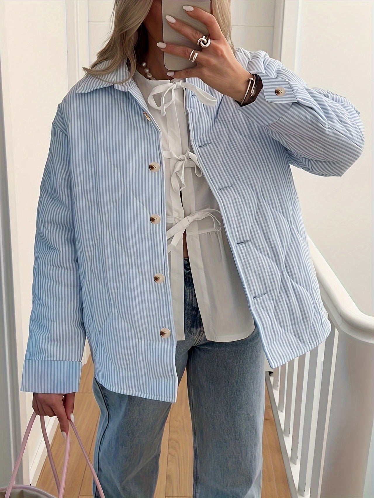 Weena Jacket | Women’s Autumn Striped Button-Up Jacket