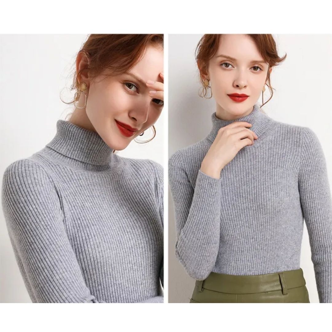 Xaylia Jumper | Women’s Autumn Ribbed Turtleneck Knit Jumper