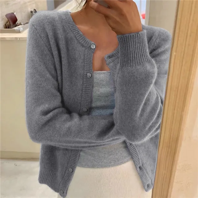 Imogene Cardigan | Women’s Winter Round Neck Knit Cardigan