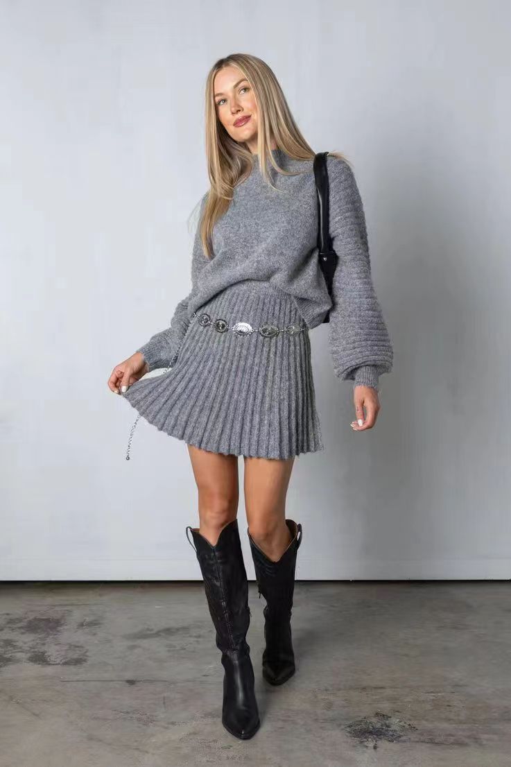 Xania Set | Women’s Winter Knitted Sweater and Skirt Set