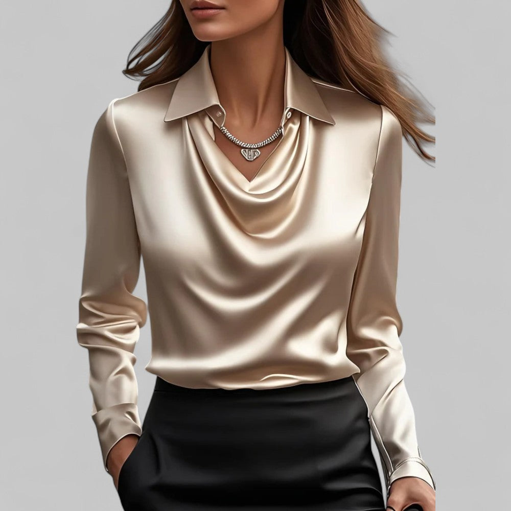Ezri Blouse | Women’s Winter Elegant Drape Neck Blouse