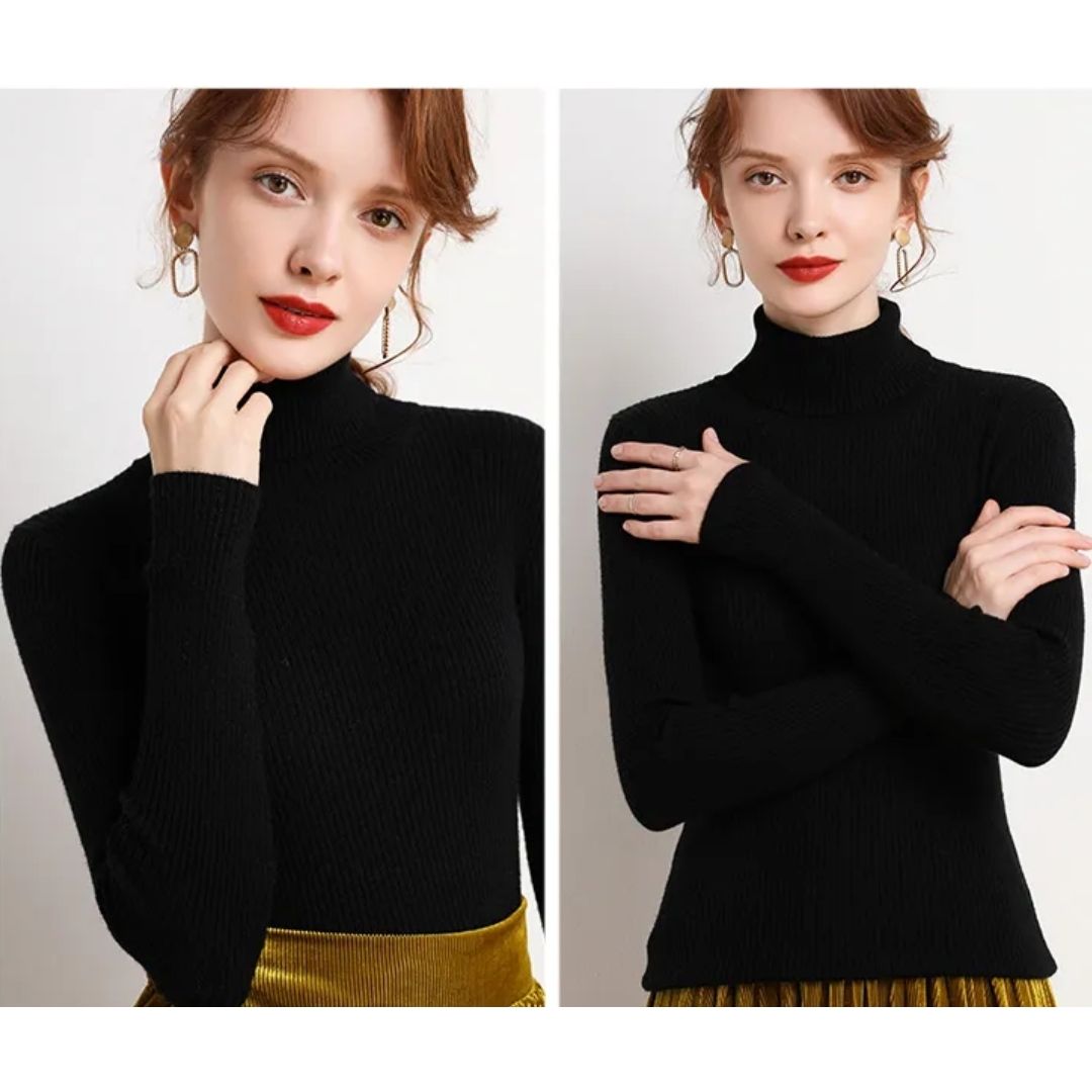 Xaylia Jumper | Women’s Autumn Ribbed Turtleneck Knit Jumper