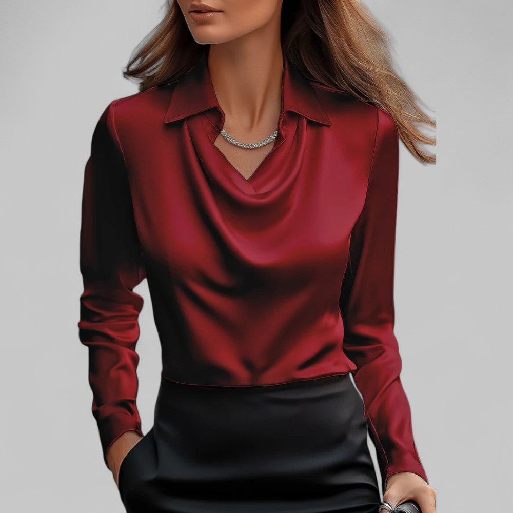 Ezri Blouse | Women’s Winter Elegant Drape Neck Blouse