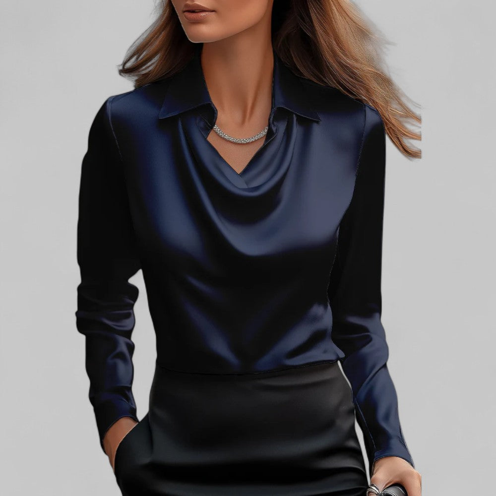 Ezri Blouse | Women’s Winter Elegant Drape Neck Blouse