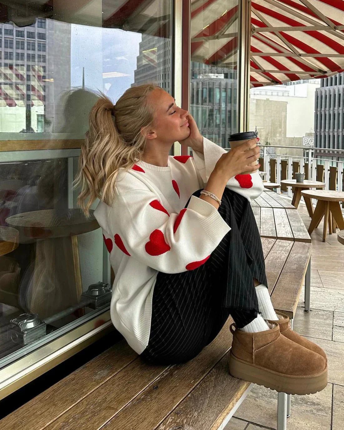 Winx Jumper | Women’s Autumn Heart Pattern Knitted Jumper